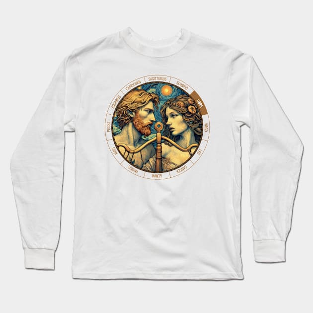 ZODIAC Libra - Astrological LIBRA - LIBRA - ZODIAC sign - Van Gogh style - 13 Long Sleeve T-Shirt by ArtProjectShop